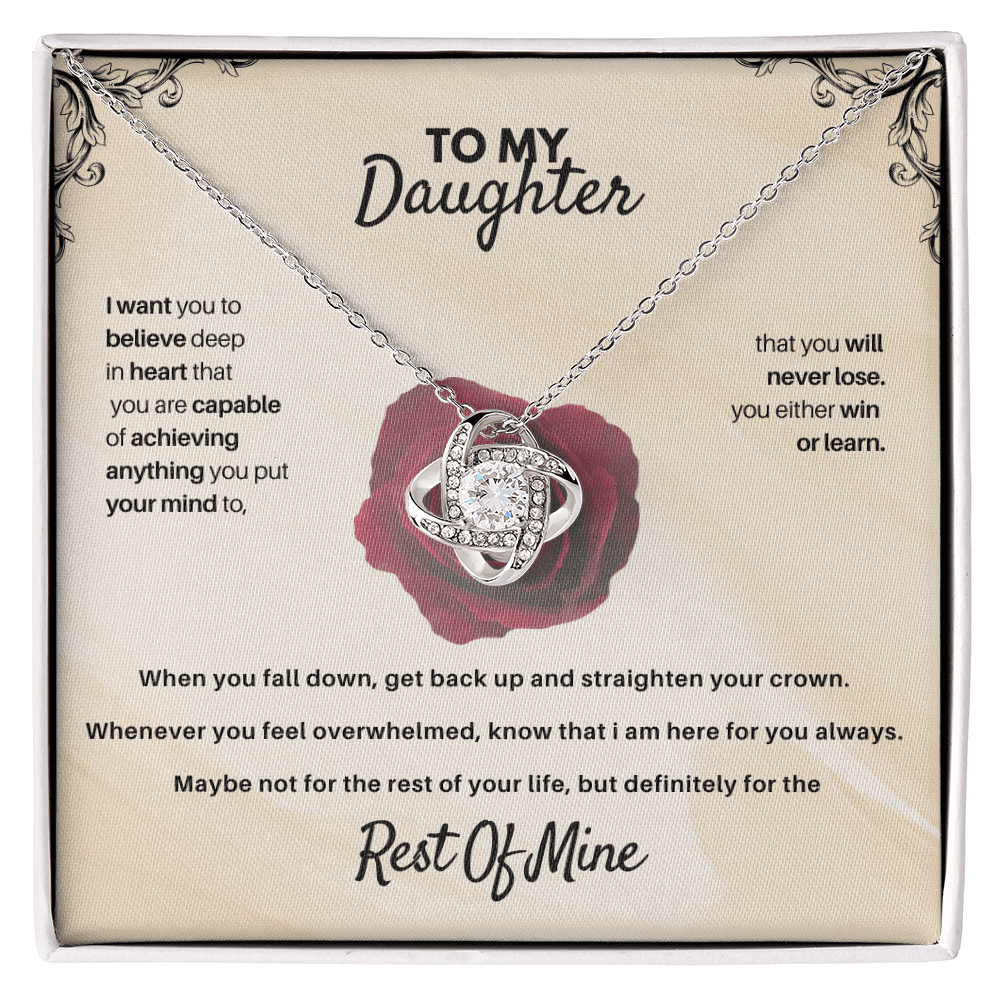To My Daughter - Rest Of Mine - Beautiful Gift Set - SSD30V1 Jewelry ShineOn Fulfillment 14K White Gold Finish Standard Box