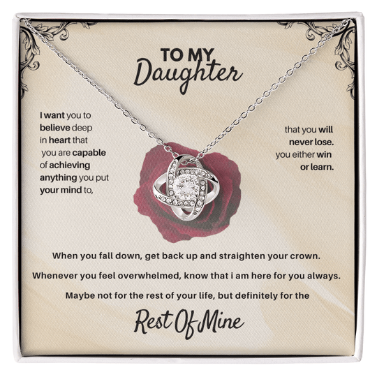 To My Daughter - Rest Of Mine - Beautiful Gift Set - SSD30V1 Jewelry ShineOn Fulfillment 14K White Gold Finish Standard Box