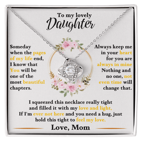 To My Lovely Daughter - Love Mom - Beautiful Gift Set - SSD35 Jewelry ShineOn Fulfillment 14K White Gold Finish Standard Box