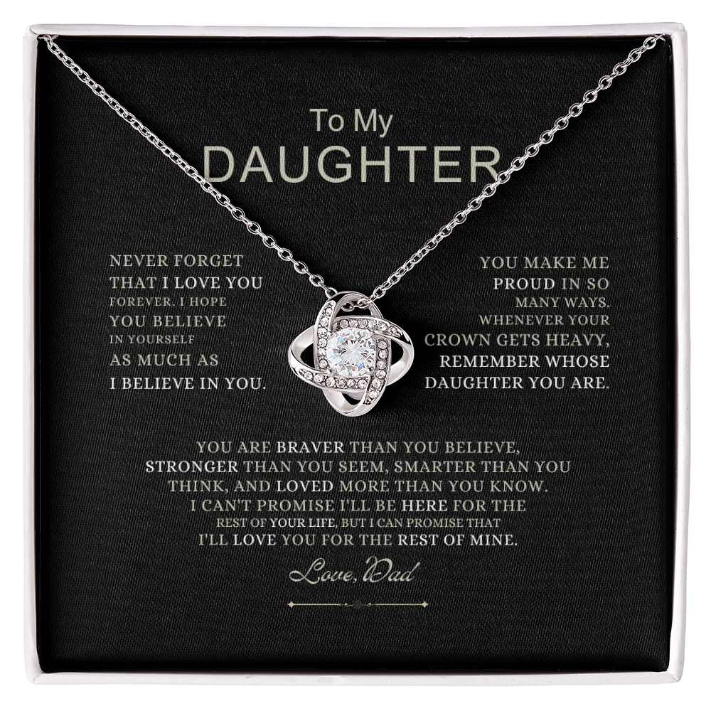 To My Daughter - Love Dad - Beautiful Gift Set - SS490V4 Jewelry ShineOn Fulfillment 14K White Gold Finish Standard Box