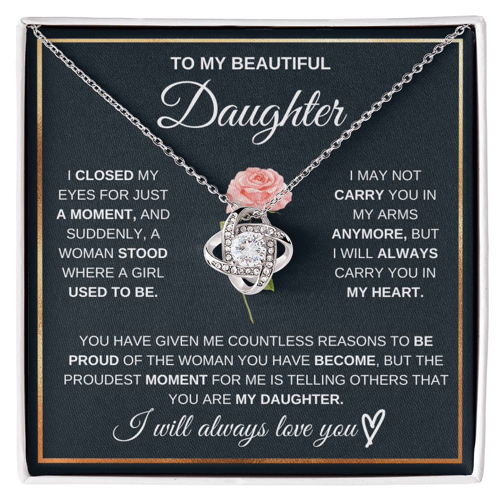 To My Beautiful Daughter - Pround Of You  - Beautiful Gift Set Love Knot - SSD51