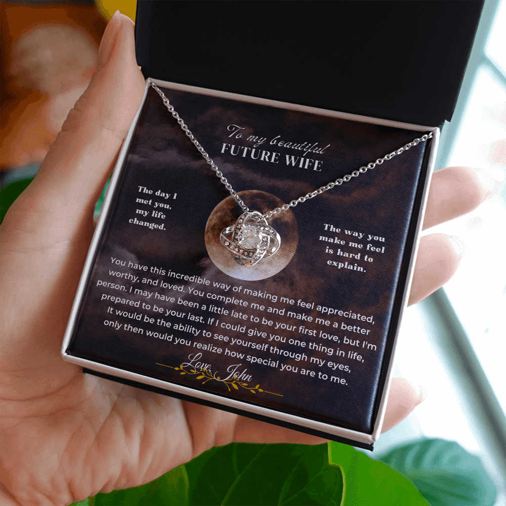 To My Beautiful Future Wife - Love Knot Gift Set - SS50V6 Jewelry ShineOn Fulfillment