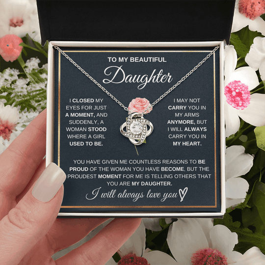 To My Beautiful Daughter - Pround Of You  - Beautiful Gift Set Love Knot - SSD51
