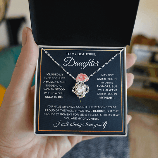 To My Beautiful Daughter - Pround Of You  - Beautiful Gift Set Love Knot - SSD51