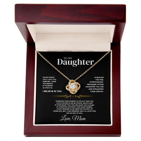 [ALMOST SOLD OUT] To My Daughter - Love Mom - Beautiful Gift Set - SS461 Jewelry ShineOn Fulfillment 18K Yellow Gold Finish Luxury Box