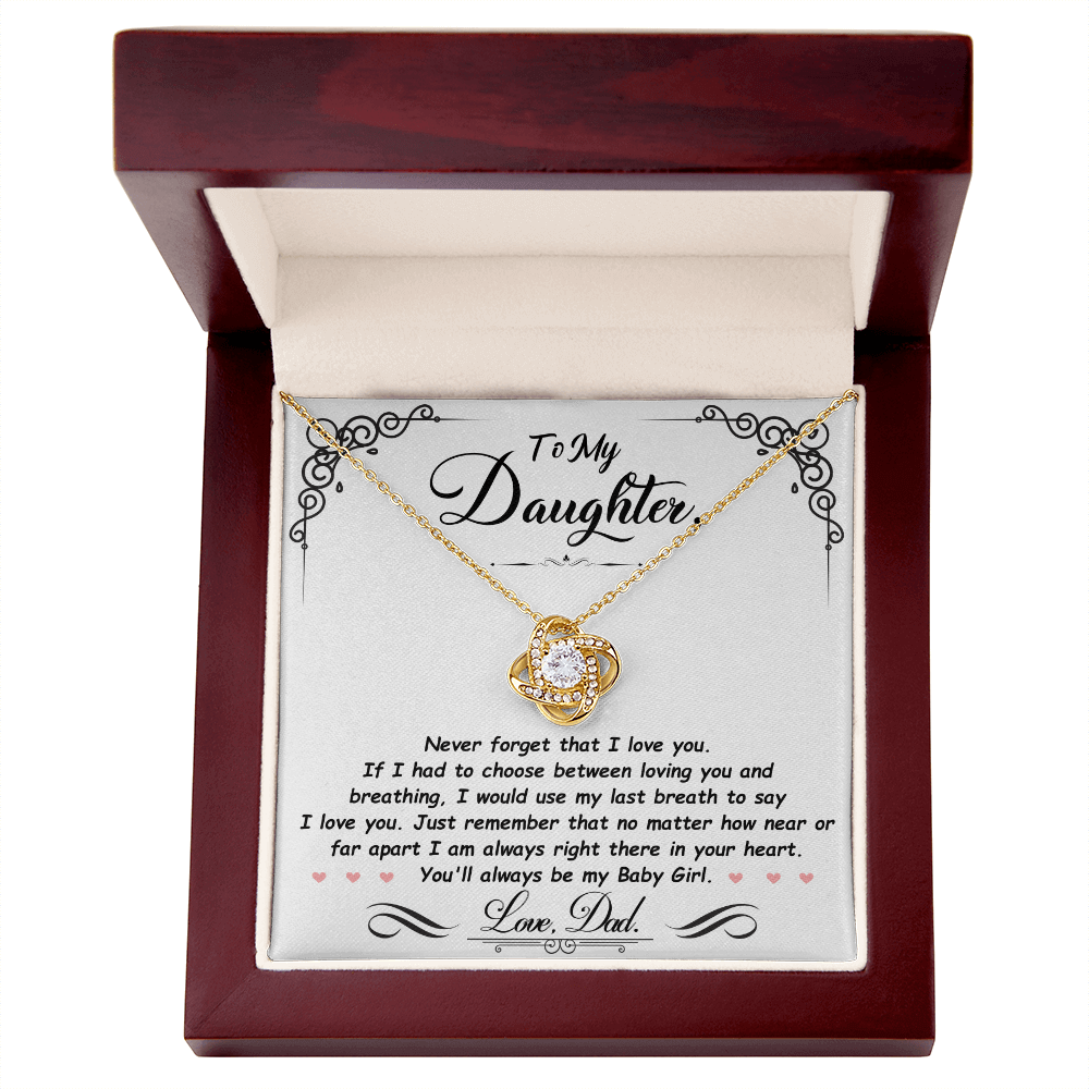 To My Daughter - Last Breath - Beautiful Gift Set - SSD31 Jewelry ShineOn Fulfillment 18K Yellow Gold Finish Luxury Box