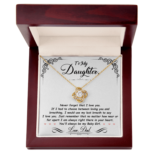 To My Daughter - Last Breath - Beautiful Gift Set - SSD31 Jewelry ShineOn Fulfillment 18K Yellow Gold Finish Luxury Box