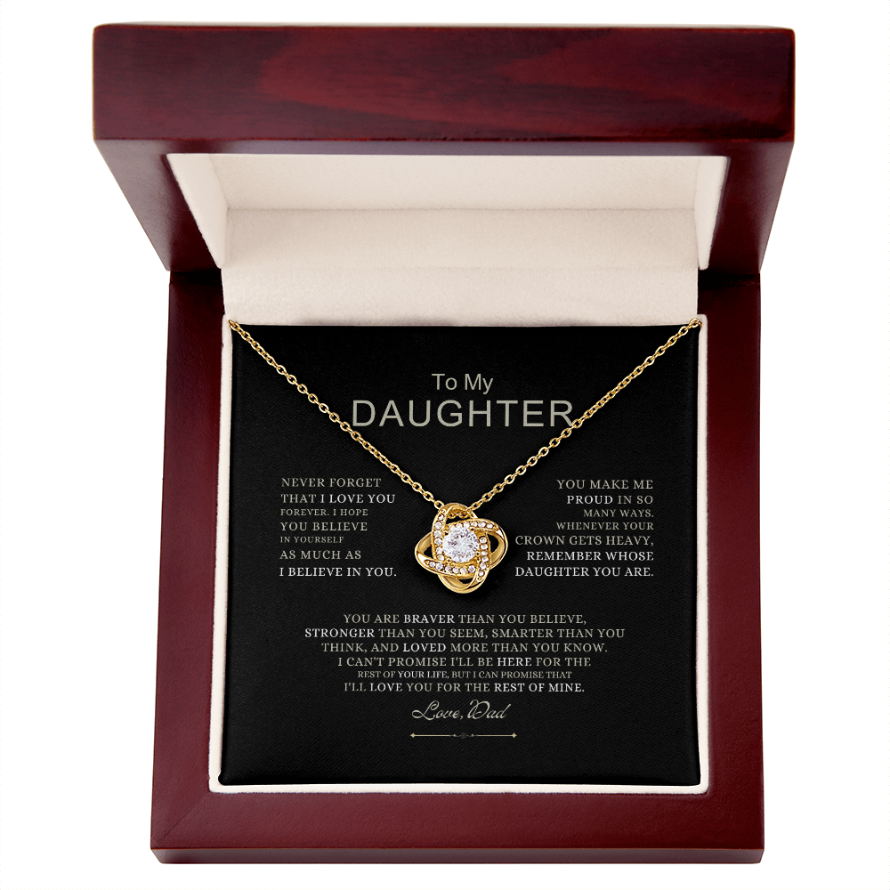 To My Daughter - Love Dad - Beautiful Gift Set - SS490V4 Jewelry ShineOn Fulfillment 18K Yellow Gold Finish Luxury Box