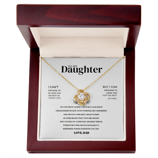 To My Daughter - Love, Dad - Beautiful Love Knot Gift Set - SS260 Jewelry ShineOn Fulfillment 18K Yellow Gold Finish Luxury Box