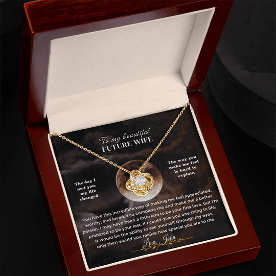 To My Beautiful Future Wife - Love Knot Gift Set - SS50V6 Jewelry ShineOn Fulfillment
