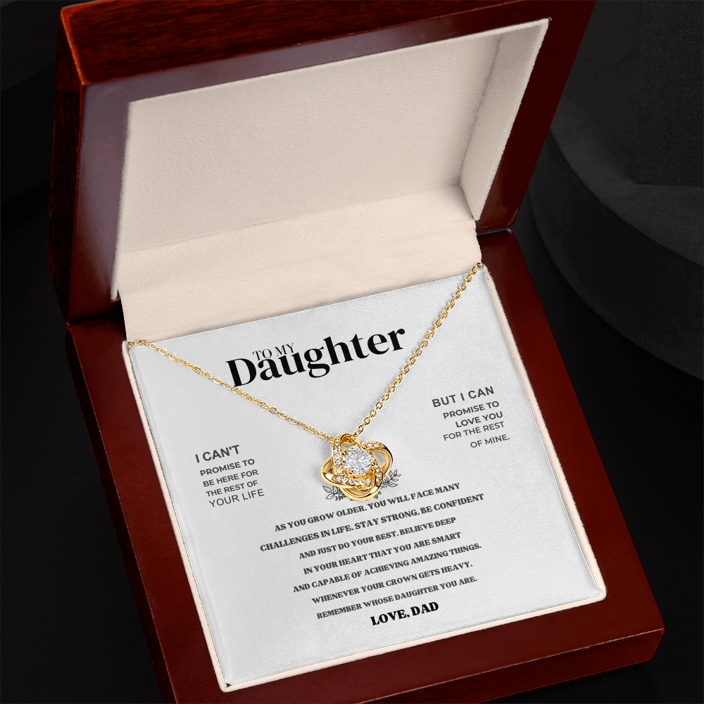To My Daughter love necklace in gift box, a meaningful milestone graduation or birthday gift for daughter.