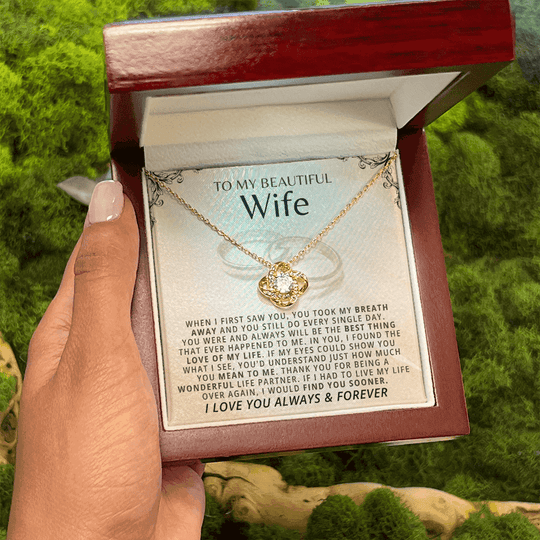 To My Beautiful Wife - Love Knot Gift Set - SSW22V3 Jewelry ShineOn Fulfillment
