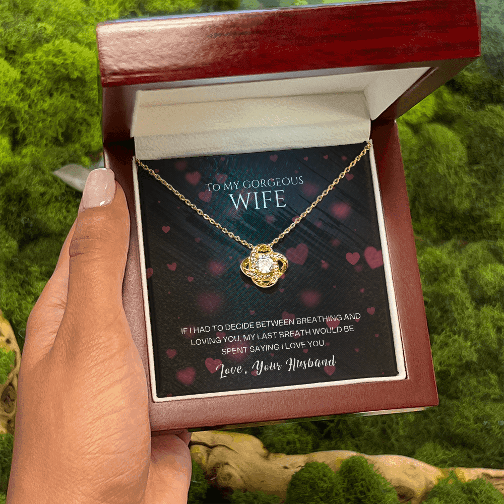 Sentimental birthday jewelry gift for her featuring a beautiful pendant in a presentation box for a loving wife.
