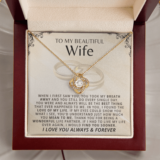 To My Beautiful Wife - Love Knot Gift Set - SSW22V3 Jewelry ShineOn Fulfillment