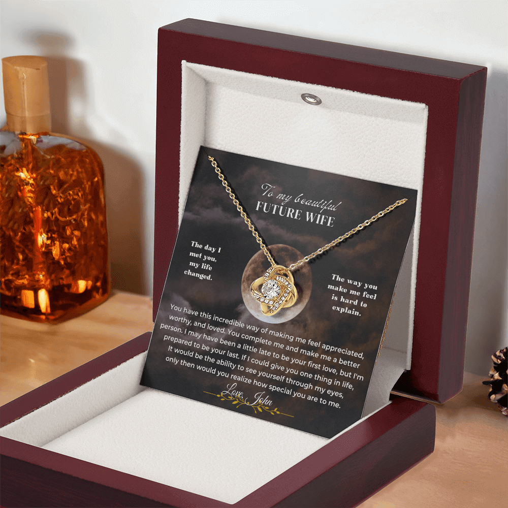 To My Beautiful Future Wife - Love Knot Gift Set - SS50V6 Jewelry ShineOn Fulfillment