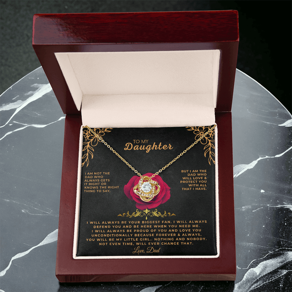 Sentimental adult daughter protection keepsake necklace from USA in elegant gift box with heartfelt message.
