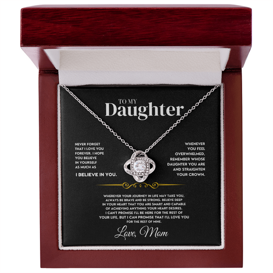 [ALMOST SOLD OUT] To My Daughter - Love Mom - Beautiful Gift Set - SS461 Jewelry ShineOn Fulfillment 14K White Gold Finish Luxury Box