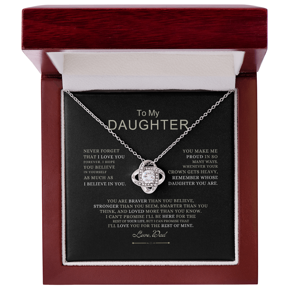 To My Daughter - Love Dad - Beautiful Gift Set - SS490V4 Jewelry ShineOn Fulfillment 14K White Gold Finish Luxury Box