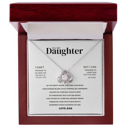 To My Daughter - Love, Dad - Beautiful Love Knot Gift Set - SS260 Jewelry ShineOn Fulfillment 14K White Gold Finish Luxury Box