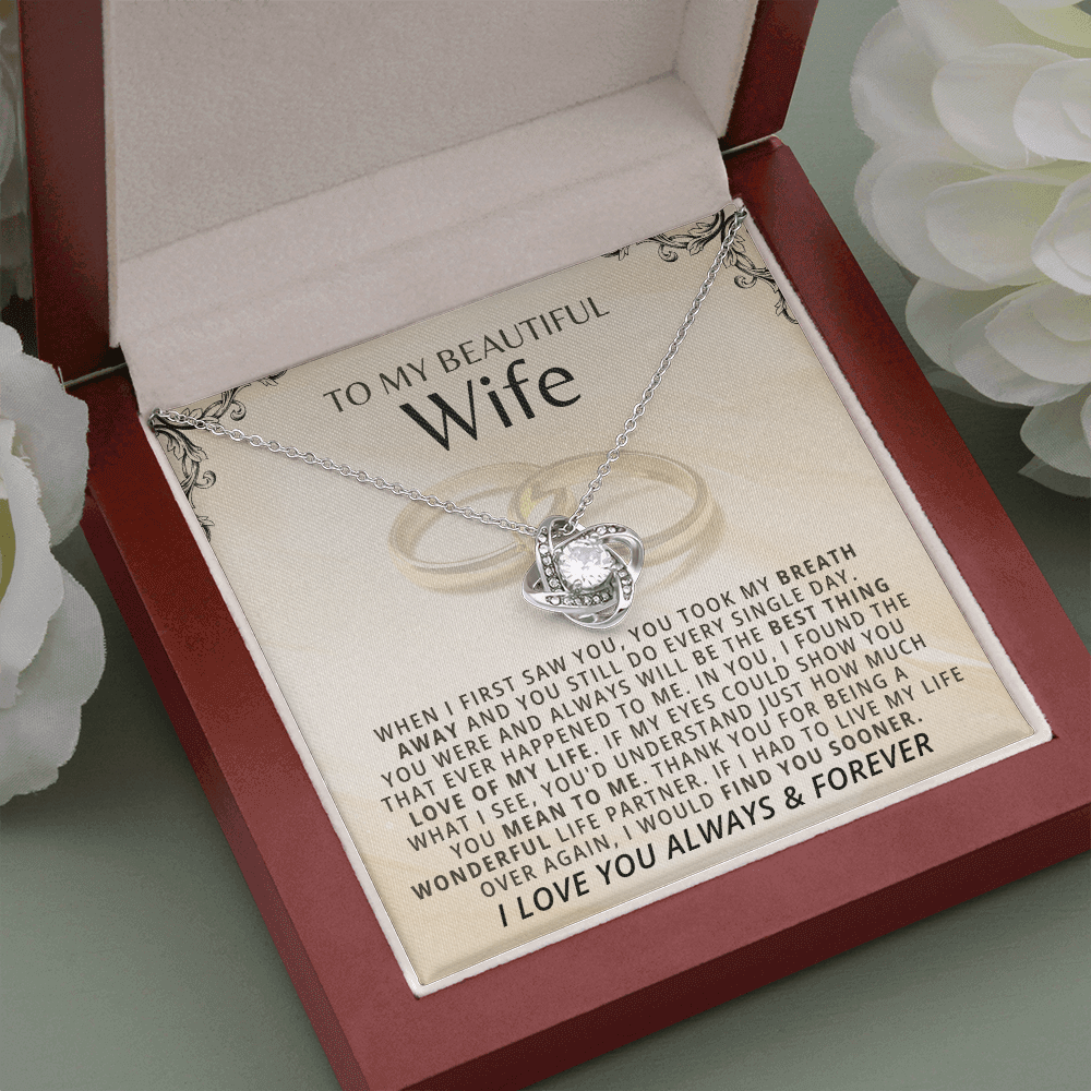 To My Beautiful Wife - Love Knot Gift Set - SSW22V3 Jewelry ShineOn Fulfillment