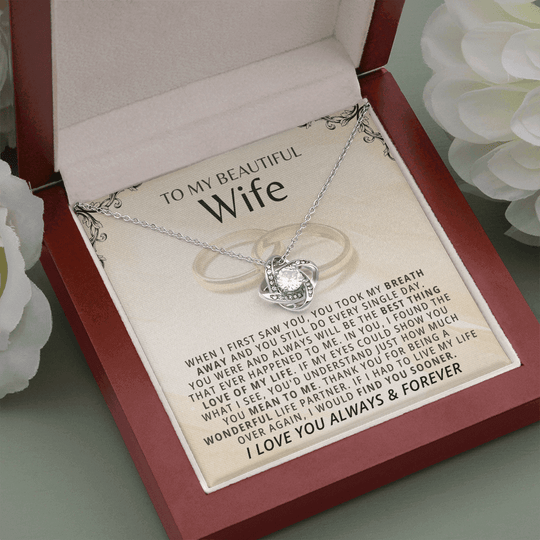 To My Beautiful Wife - Love Knot Gift Set - SSW22V3 Jewelry ShineOn Fulfillment