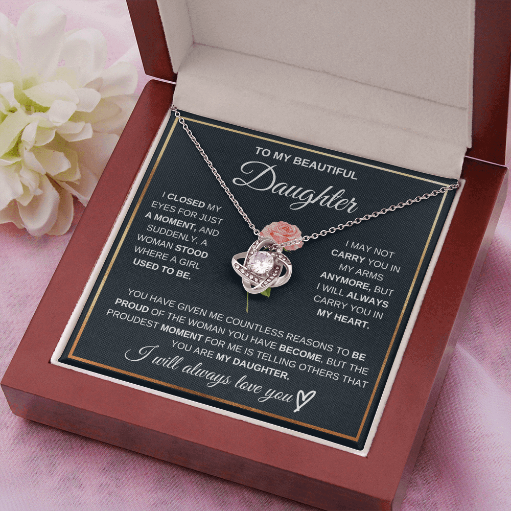 To My Beautiful Daughter - Pround Of You  - Beautiful Gift Set Love Knot - SSD51