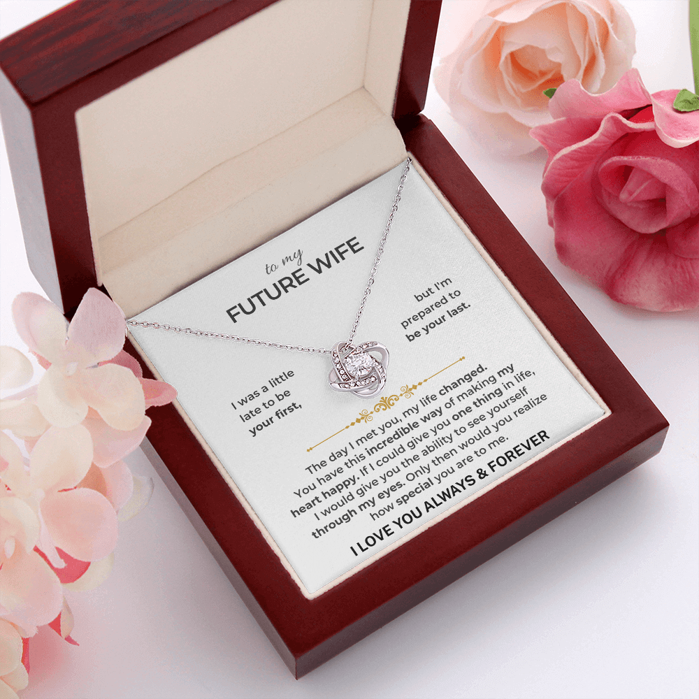 To My Future Wife necklace in display box, a meaningful proposal or unexpected surprise gift for future wife.