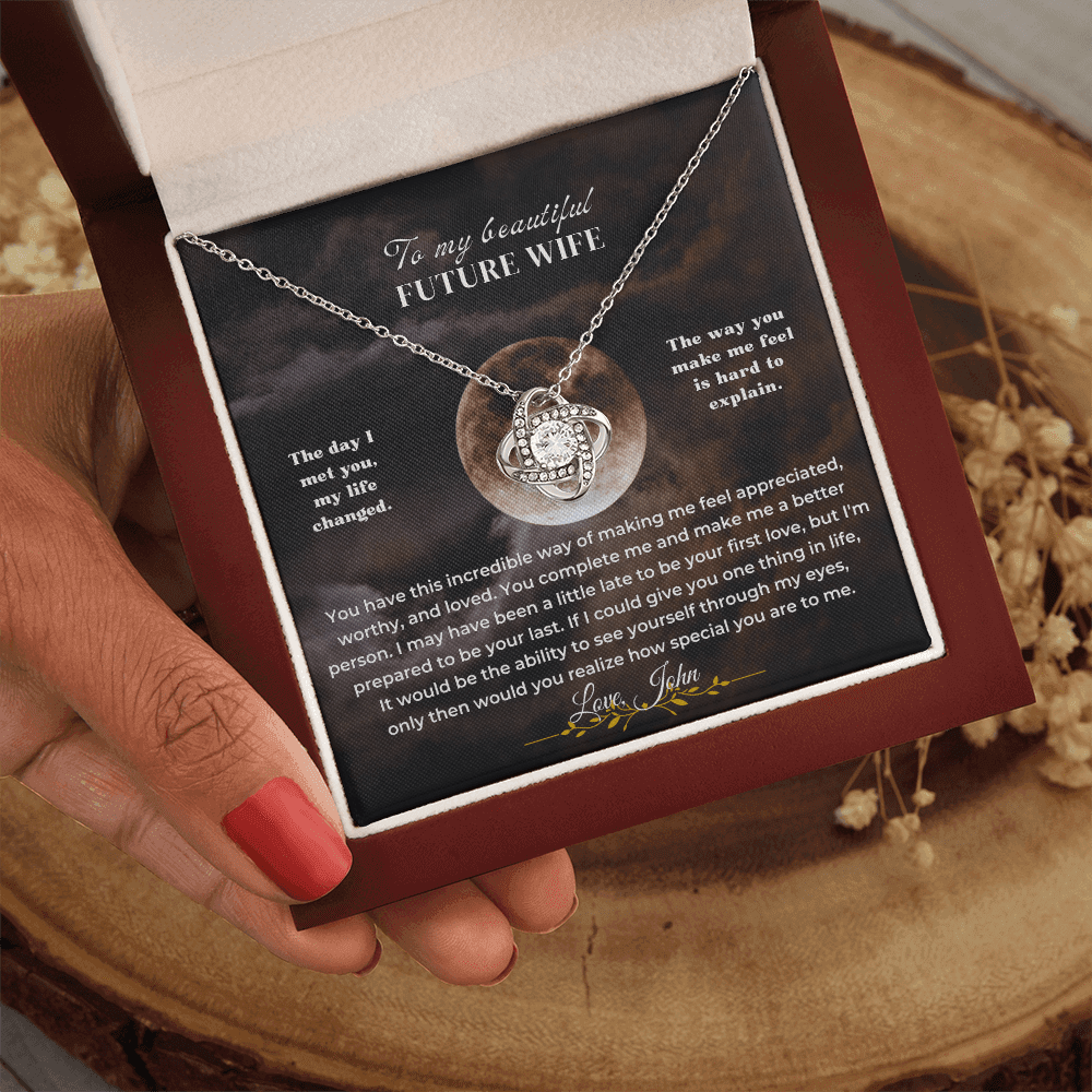 Sentimental fiancée appreciation forever love keepsake from USA, necklace gift in a beautiful box for future wife.