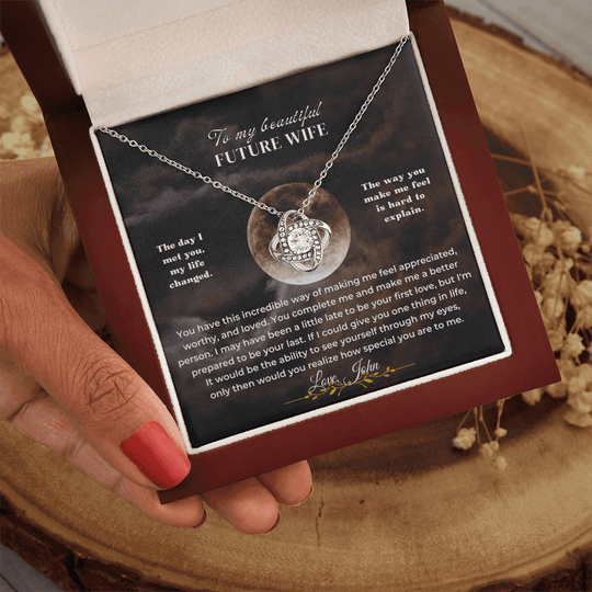 To My Beautiful Future Wife - Love Knot Gift Set - SS50V6 Jewelry ShineOn Fulfillment