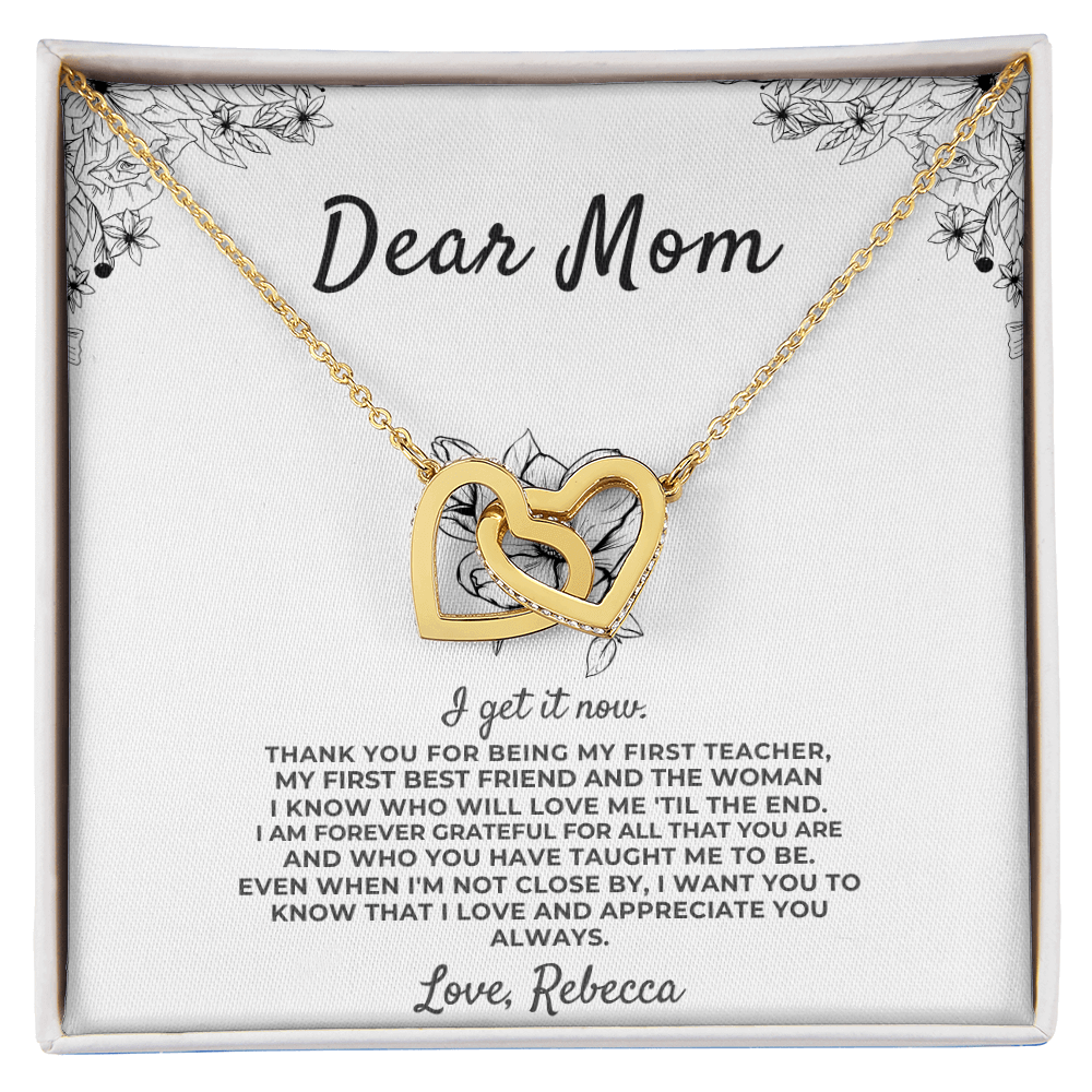 Dear Mom - I Get It Now - Personalized Sign Off - Gift Set - SS419 Jewelry ShineOn Fulfillment 18K Yellow Gold Finish Standard Box