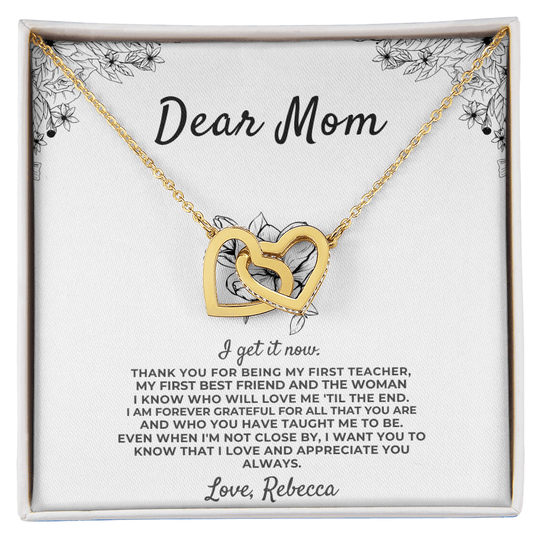 Dear Mom - I Get It Now - Personalized Sign Off - Gift Set - SS419 Jewelry ShineOn Fulfillment 18K Yellow Gold Finish Standard Box