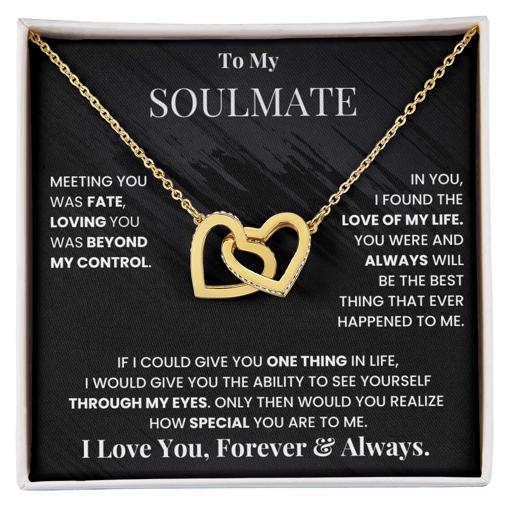 To My Soulmate - Intertwined Hearts Beautiful Gift Set - SSM3 Jewelry ShineOn Fulfillment 18K Yellow Gold Finish Standard Box