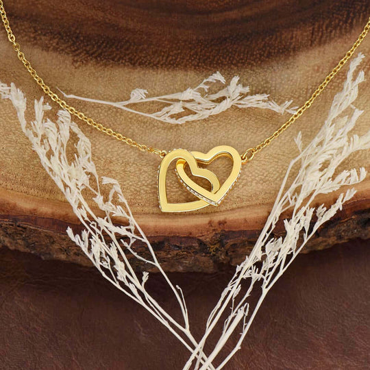 Granddaughter Necklace Gift - Interlocked Hearts from Grandparents
