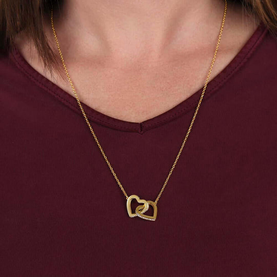 Granddaughter Necklace Gift - Interlocked Hearts from Grandparents