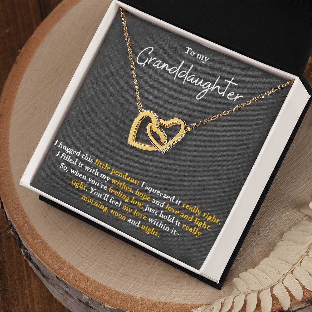 Granddaughter Necklace Gift - Interlocked Hearts from Grandparents