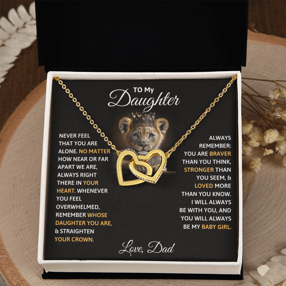 Luxury soulmate connection jewelry parents to daughter keepsake in a gift box with heartfelt message for daughter.