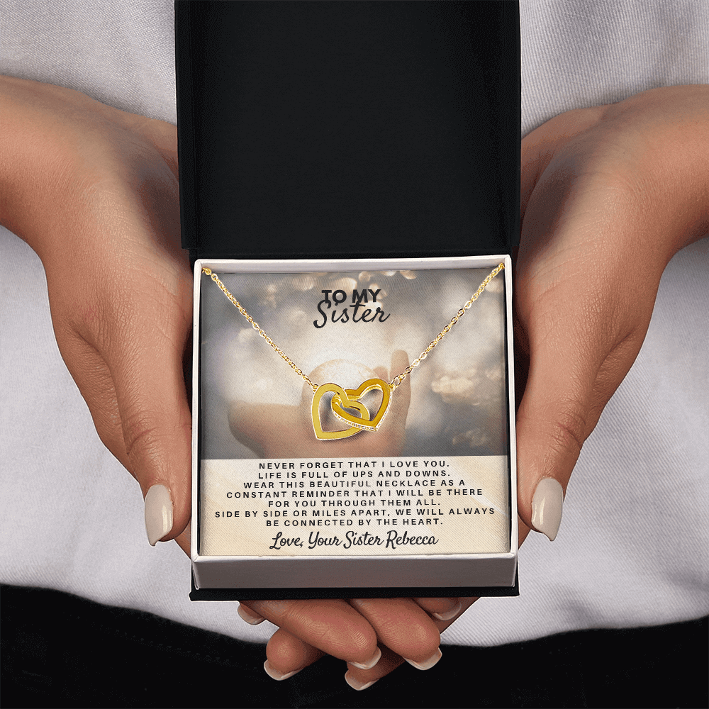 To My Sister - Interlocked Hearts Gift Set - SSS5V1 Jewelry ShineOn Fulfillment
