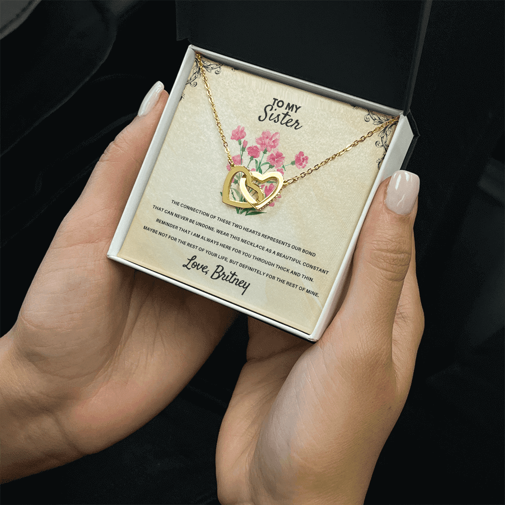 To My Sister - Interlocked Hearts Gift Set - SSS1V1 Jewelry ShineOn Fulfillment