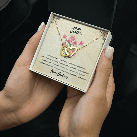 To My Sister - Interlocked Hearts Gift Set - SSS1V1 Jewelry ShineOn Fulfillment