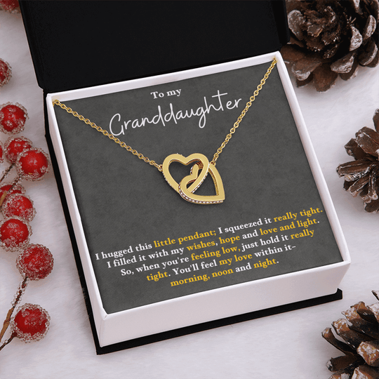 Granddaughter Necklace Gift - Interlocked Hearts from Grandparents