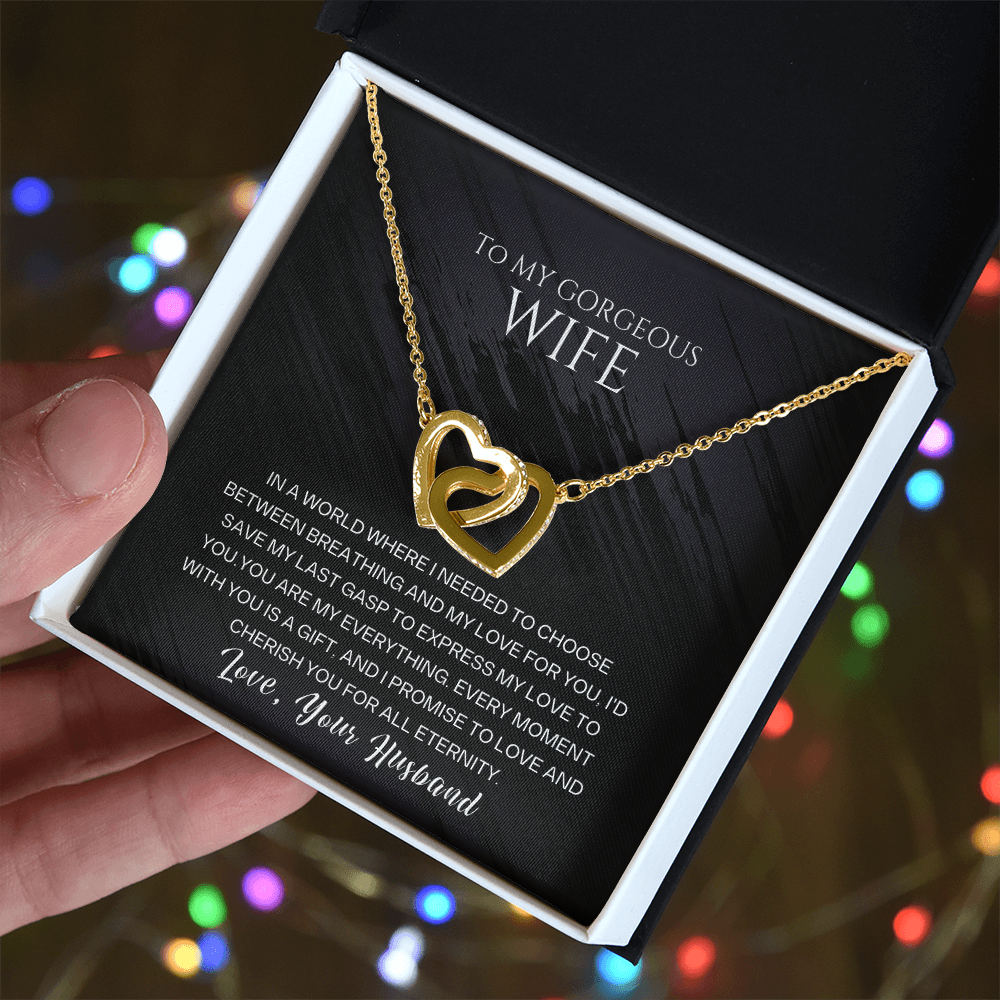 To My Gorgeous Wife - Forever Linked Hearts Gift Set - SSW23 Jewelry ShineOn Fulfillment