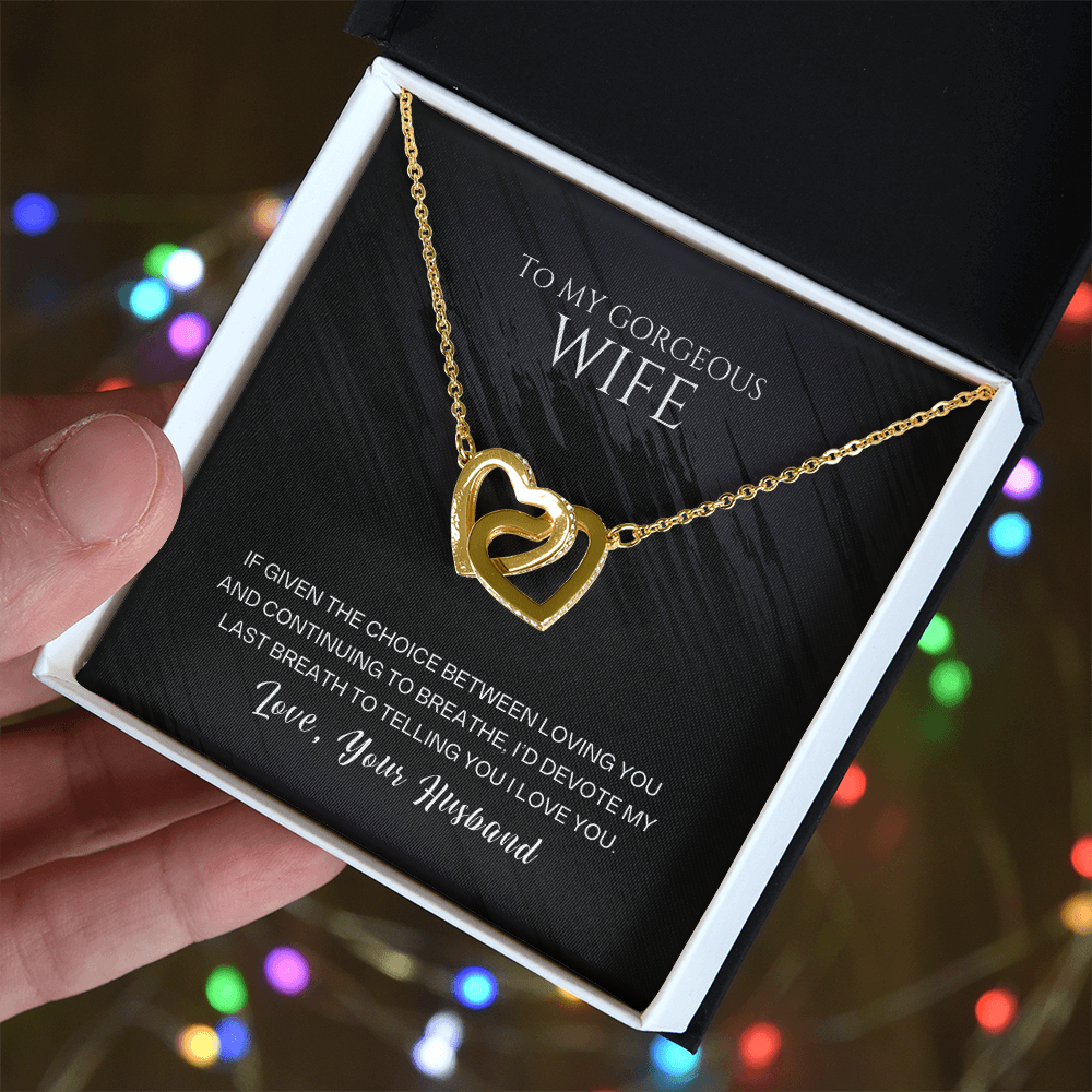 To My Wife - Last Breath - Forever Linked Hearts Gift Set - SSW26 Jewelry ShineOn Fulfillment
