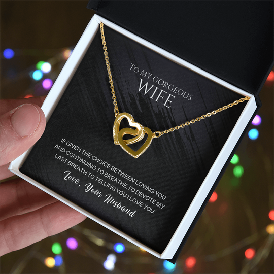 To My Wife - Last Breath - Forever Linked Hearts Gift Set - SSW26 Jewelry ShineOn Fulfillment