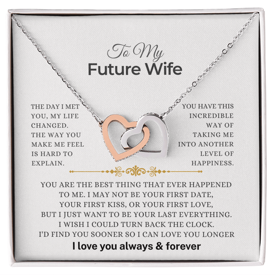To My Future Wife - Forever Love Gift Set - SS5014V2 Jewelry ShineOn Fulfillment 14k White Gold Finish Standard Box