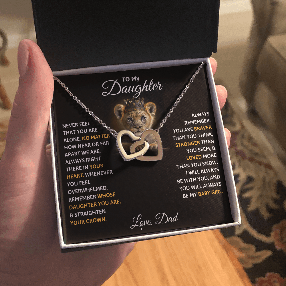 To My Daughter luxury soulmate connection jewelry parents to daughter keepsake in a gift box with heartfelt message.