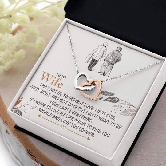 To My Wife - First Kiss - Forever Linked Hearts Gift Set - SSW25 Jewelry ShineOn Fulfillment