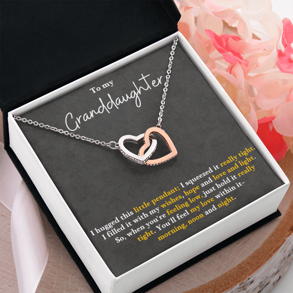 Granddaughter Necklace Gift - Interlocked Hearts from Grandparents
