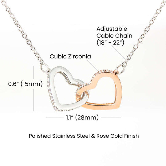 Granddaughter Necklace Gift - Interlocked Hearts from Grandparents