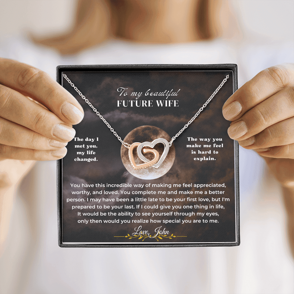 To My Beautiful Future Wife - Intertwined Hearts Gift Set - SSV1 Jewelry ShineOn Fulfillment