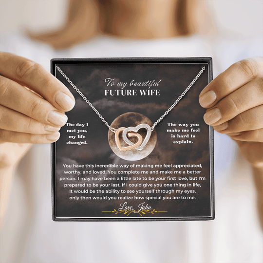 To My Beautiful Future Wife - Intertwined Hearts Gift Set - SSV1 Jewelry ShineOn Fulfillment